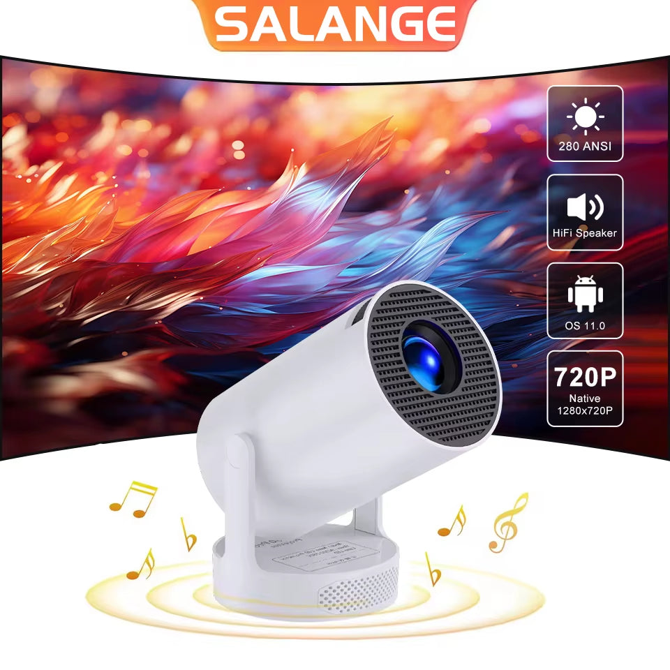 HY300 Ultra Android11.0 4K 720P Portable Projector Wifi6 BT5.4 Outdoor Home Theater Auto Keystone 2025 Update HY300 Pro+